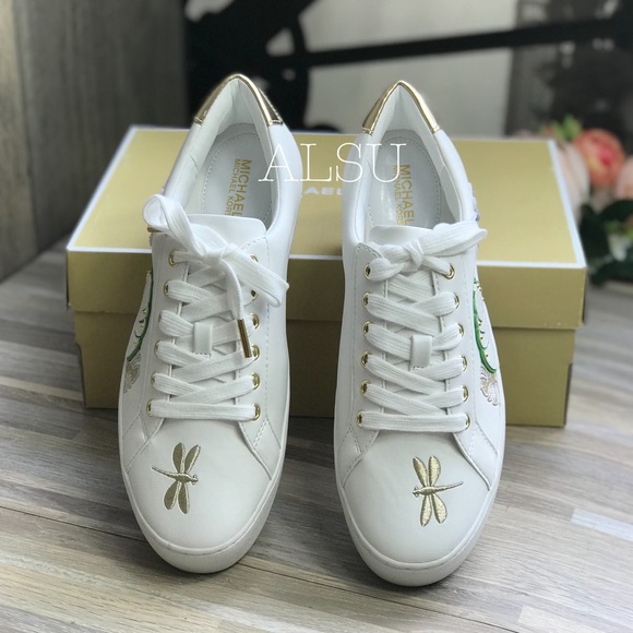 Michael Kors Poppy Lace Up Napa Optic Pale Gold W - Picture 6 of 8